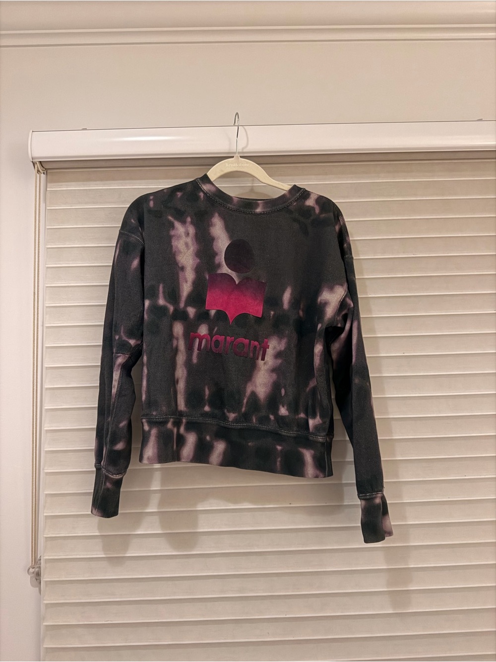 Isabel Marant Tie-Dye Crewneck Sweatshirt in Black and Pink